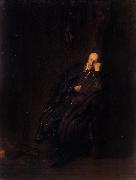 REMBRANDT Harmenszoon van Rijn An old man asleep at the Hearth (mk33) oil painting reproduction